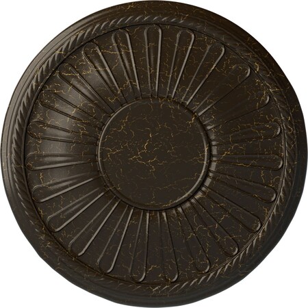 Ekena Millwork Leandros Ceiling Medallion (Fits Canopies up to 6 3/8"), 19 7/8"OD x 1 1/4"P, Stone Hearth Crackle CM22LNSHC